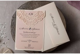 Blush Laser Cut Wedding Invitation