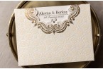 cream velvet wedding invitation