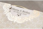 cream velvet wedding invitation