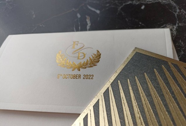 palm leaf wedding invitation