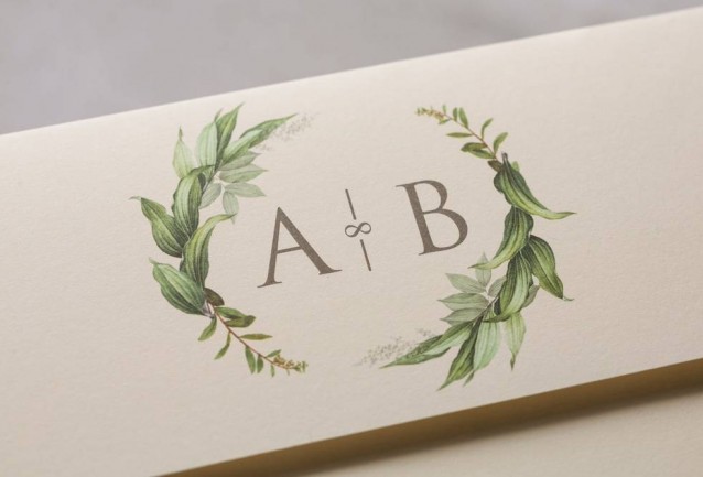 greenery wedding invitation