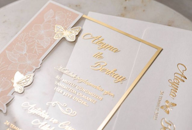 Butterfly Acrylic Wedding Invitation