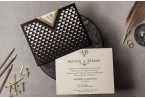 black laser cut wedding invitation