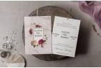 purple and rose gold wedding invitation