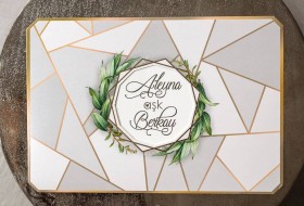 Geometric Eucalyptus Wedding İnvitation