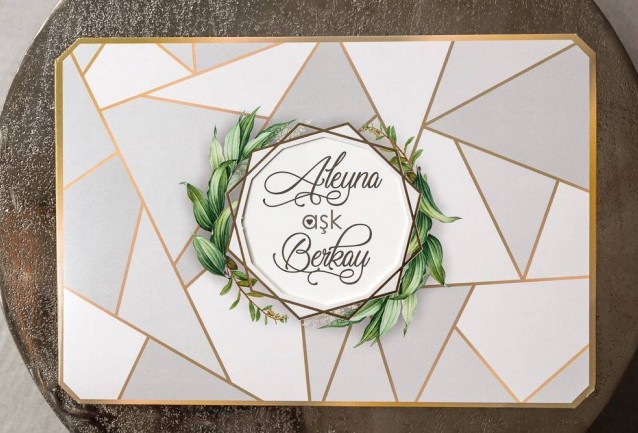 geometric wedding invitation