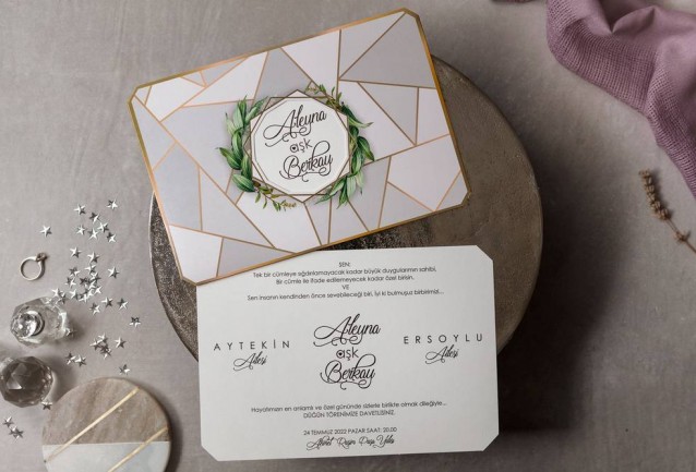 geometric wedding invitation