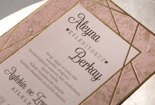 light pink wedding invitation