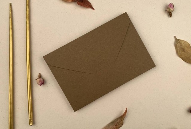 kraft wedding invitation envelope