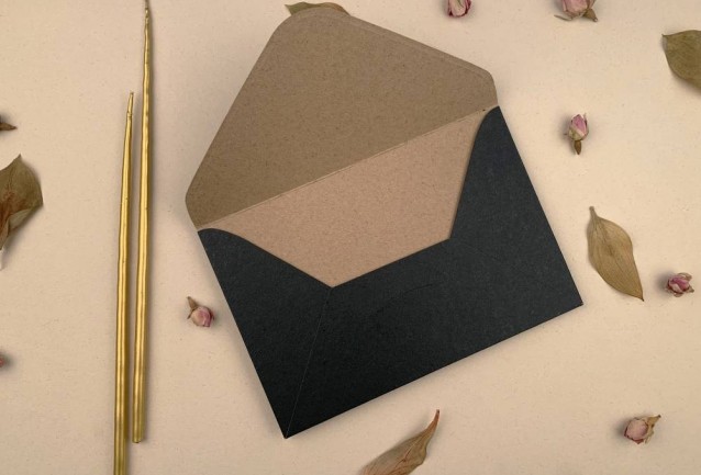 dark green wedding invitation envelope