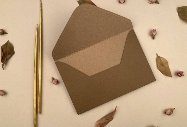 kraft wedding invitation envelope