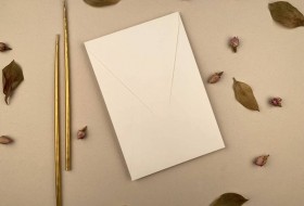 14x21 cm Dikey Davetiye Zarfı Kırık Beyaz 200 Gr.