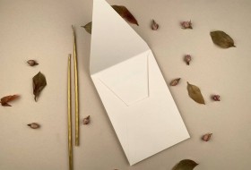 14x21 cm Dikey Davetiye Zarfı Kırık Beyaz 200 Gr.