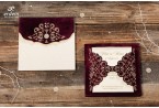 burgundy velvet wedding invitation